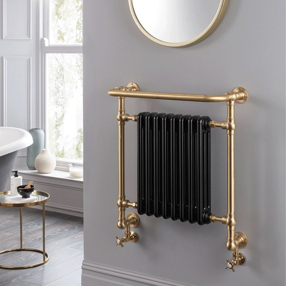 Antique brass bathroom online radiator