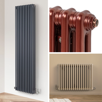 Low Feature Radiators Feature Column radiator – 300mm - 1800mm high - Colour match to any paint
