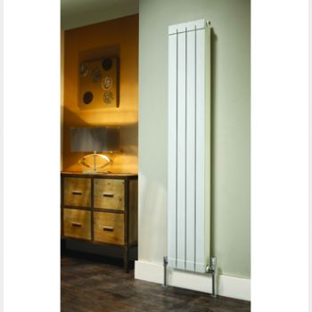 Tall Alchemy radiator in white with optional end panels