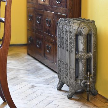 Bodleian ornate cast iron radiator in antiqued pewter 