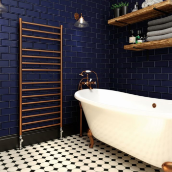 Capa stainless steel towel rail in copper lacquer
