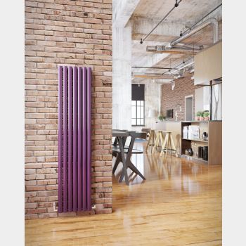 Ellipse vertical designer radiator in purple